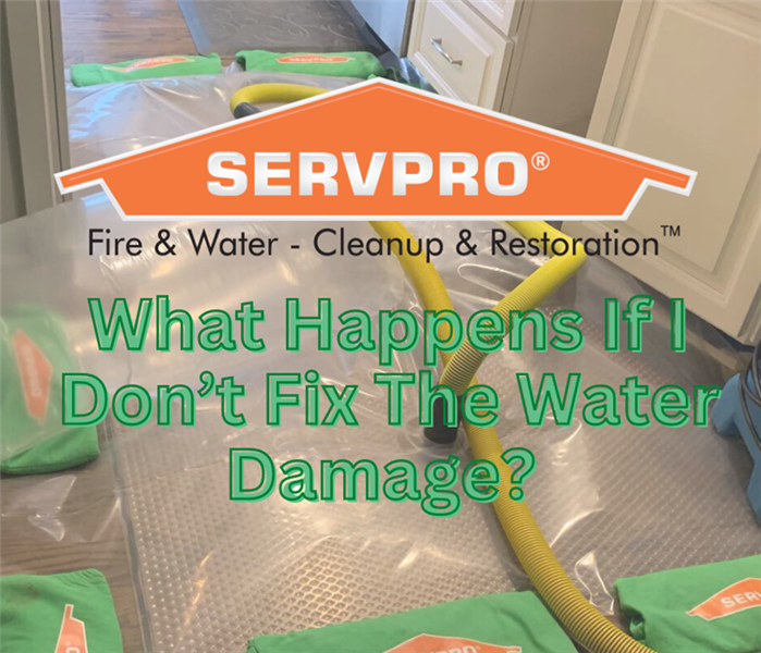 SERVPRO working with green text box and orange SERVPRO logo