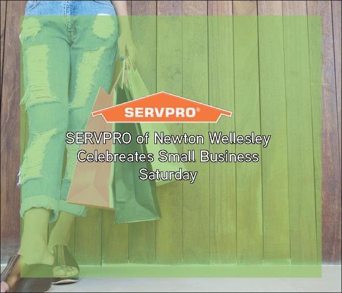 Person shopping with green box overlay and SERVPRO logo